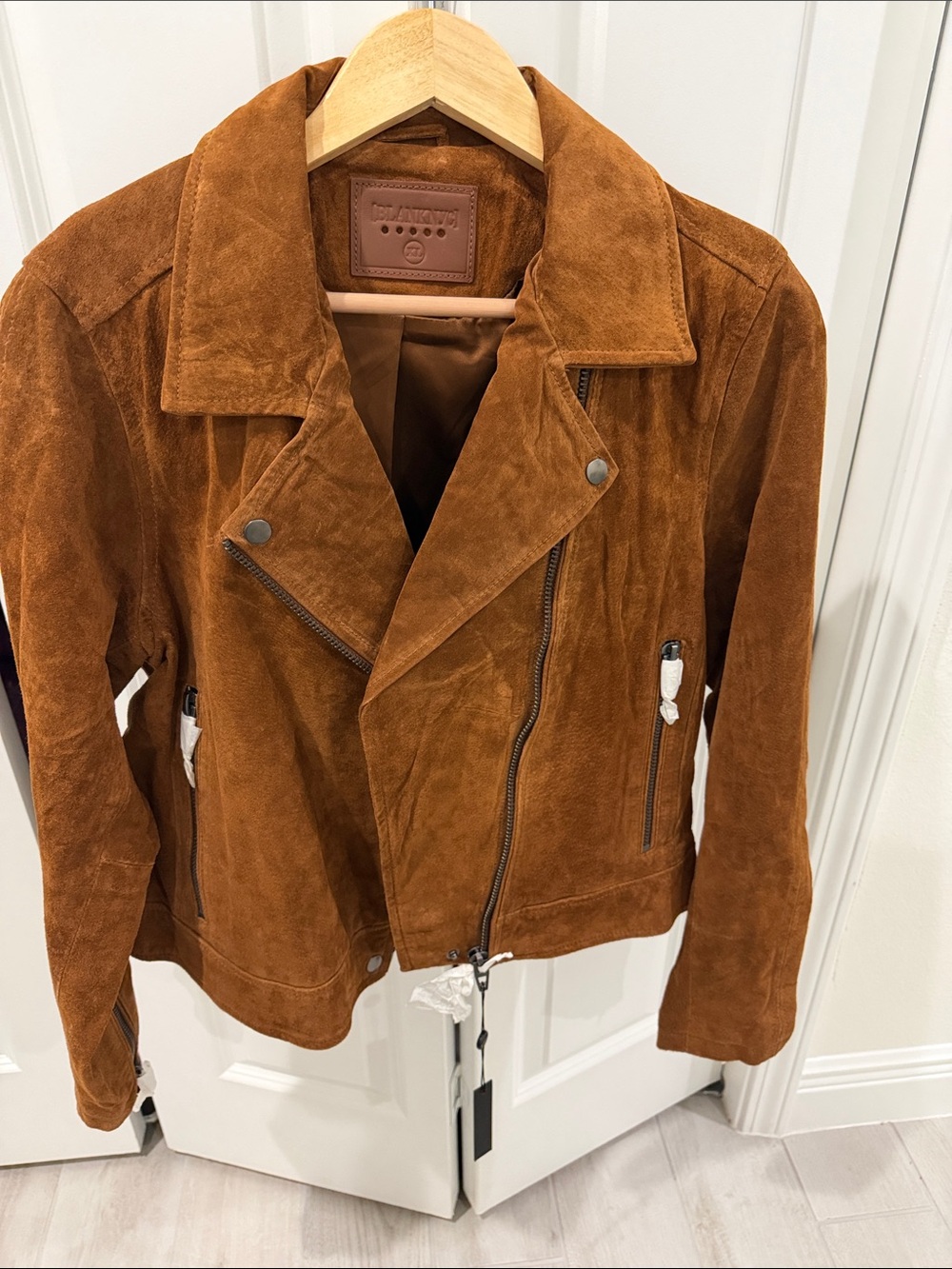 Blank Nyc Chestnut Suede Moto Jacket